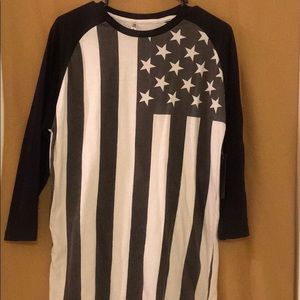 Men’s three quarter sleeve flag t shirt